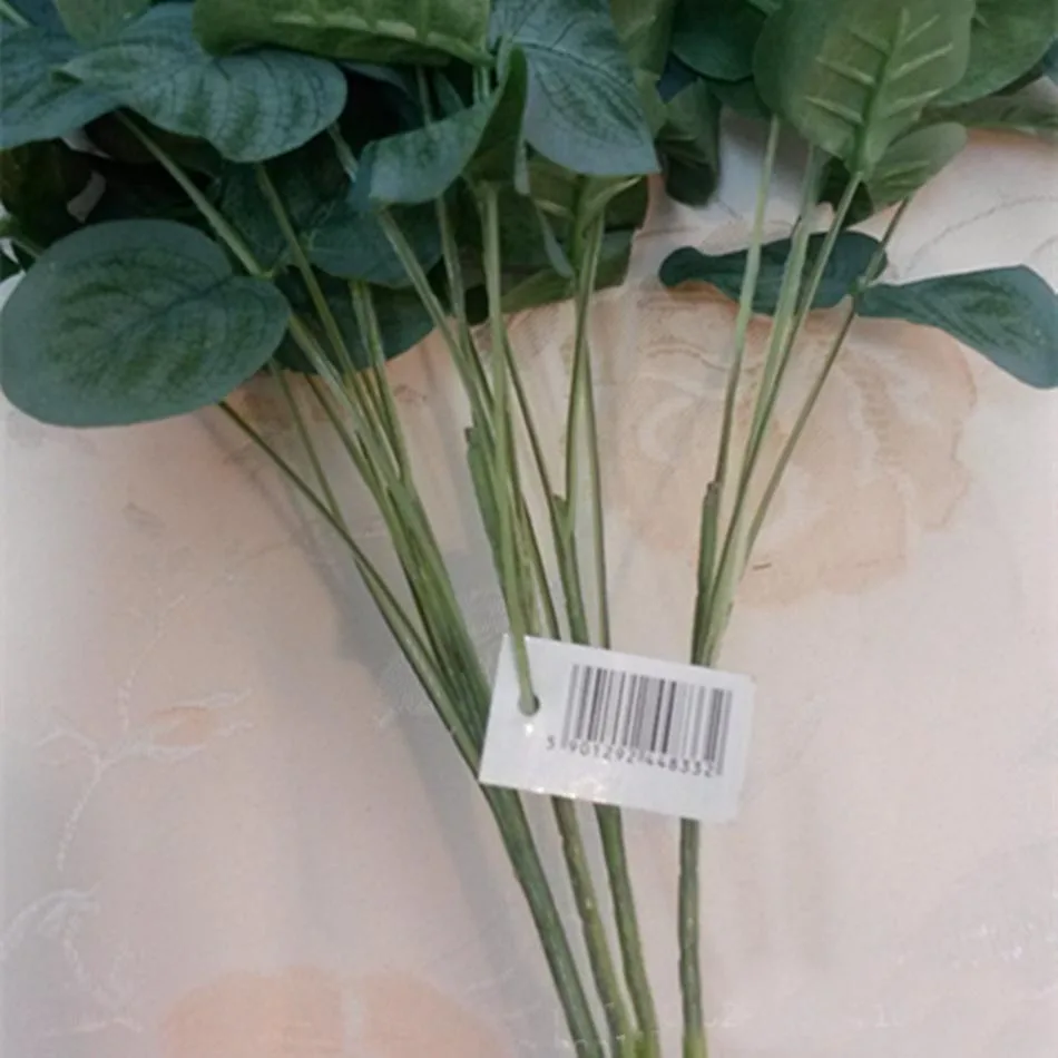 20 heads/комплект зеленый эвкалипта короткие филиал Искусственные цветы весна