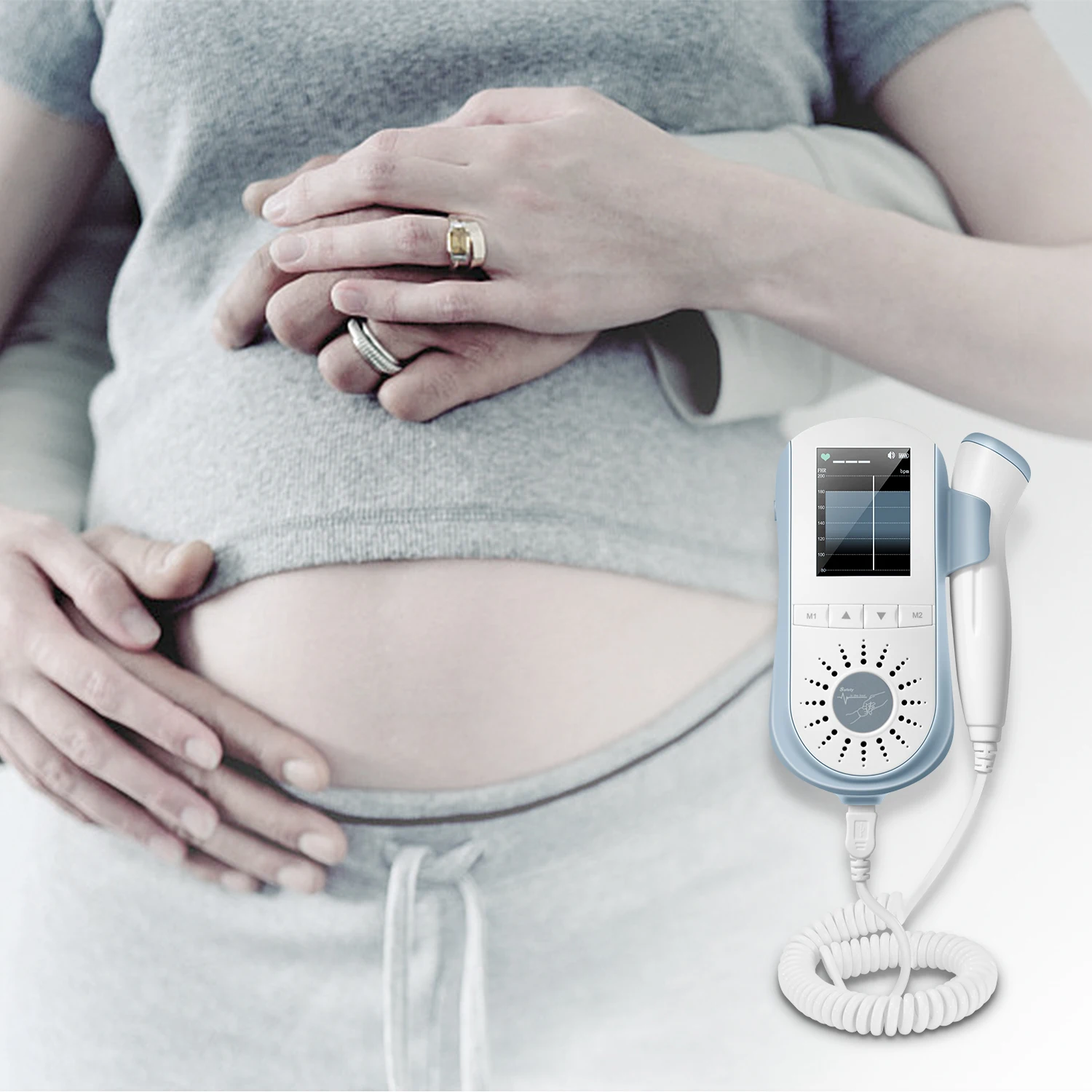 

Upgraded 3.0MHz Doppler Fetal Heart Rate Monitor Home Pregnancy Baby Fetal Sound Heart Rate Detector No Radiation Fetal Doppler