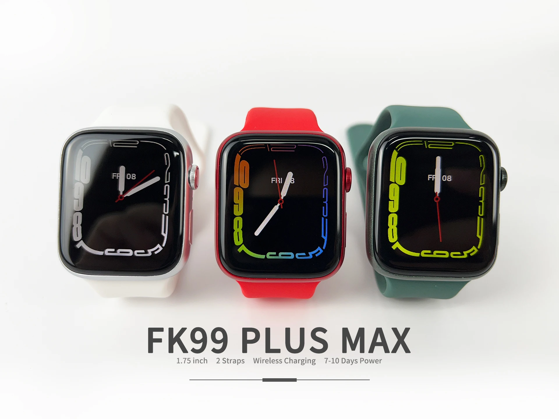 

WFDRD FK99 Plus Max Smart Watch Fashion Watch 7 Series 7 Heart Rate Fitness Tracker 2 Straps Wireless Chariging IWO Watch