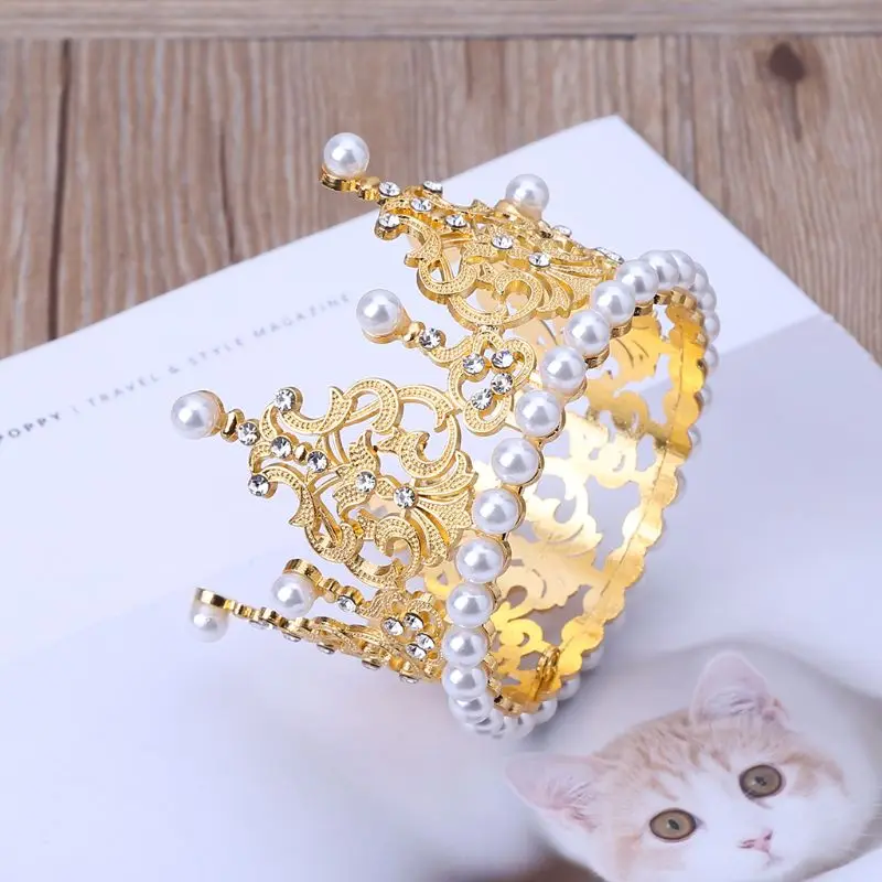 

Baby Crown Photography Props Pearl Rhinestone Glitter Photo Birthday Party Decoration Girls Crown Birthday party headband