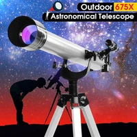 675x astronomical refractive zooming telescope sky monocular with tripod for space celestial observation monocularbinoculars