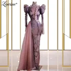 Винтажное фиолетовое платье с бусинами, мусульманское женское официальное платье, вечернее платье 2021, элегантные вечерние платья Ближнего Востока в Дубае