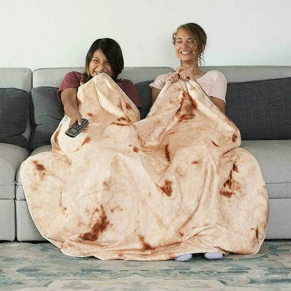 Текстурное мягкое Флисовое одеяло Tortilla покрывало с забавным принтом блинчиков