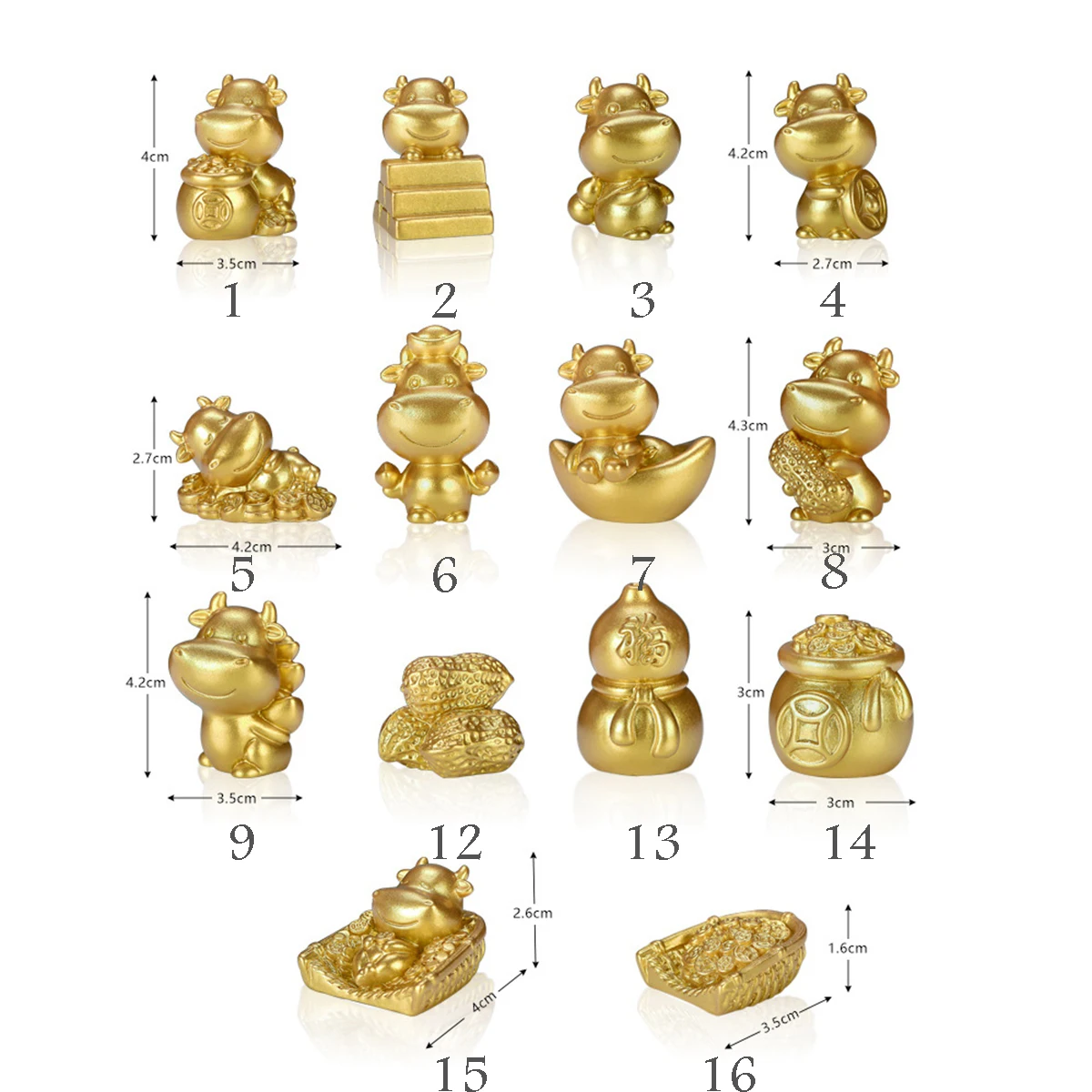 

2021 New Year DIY Fairy Garden Ornament Decor Pot Craft Dollhouse Year of the Ox Miniatures Figurine