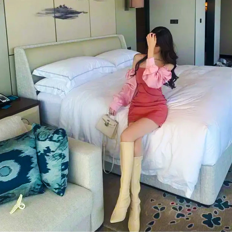 Корейское цельнокроеное платье для женщин французский розовый квадратный