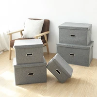 square cotton linen clothing storage box large wardrobe rectangle storage bin organizer with cover n10n010b138