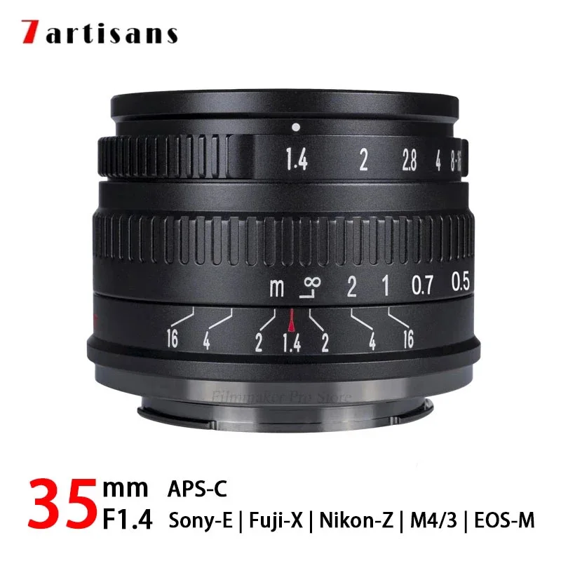 

Широкоугольный объектив 7artisans 35 мм F1.4 II, штатив с ручной фокусировкой и большой диафрагмой для Sony E, Nikon Z, Canon, EOS M, Fuji, FX, M4/3