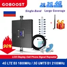 Ретранслятор для мобильной сети GOBOOST 3G 4G сотовый усилитель B1 2100 МГц LTE 1800 B3 комплект 4G антенный кабель