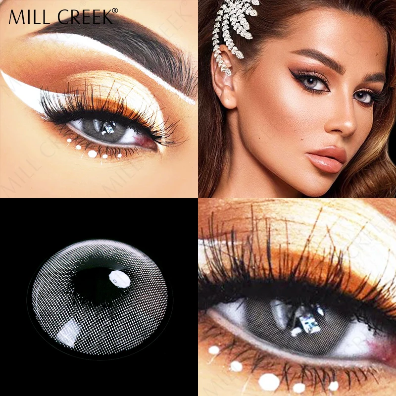 1 Pair One Of Colored Soft Eyes With Blue Gray Brown And Purple pink Color Contact Lenses Each Year | Красота и здоровье