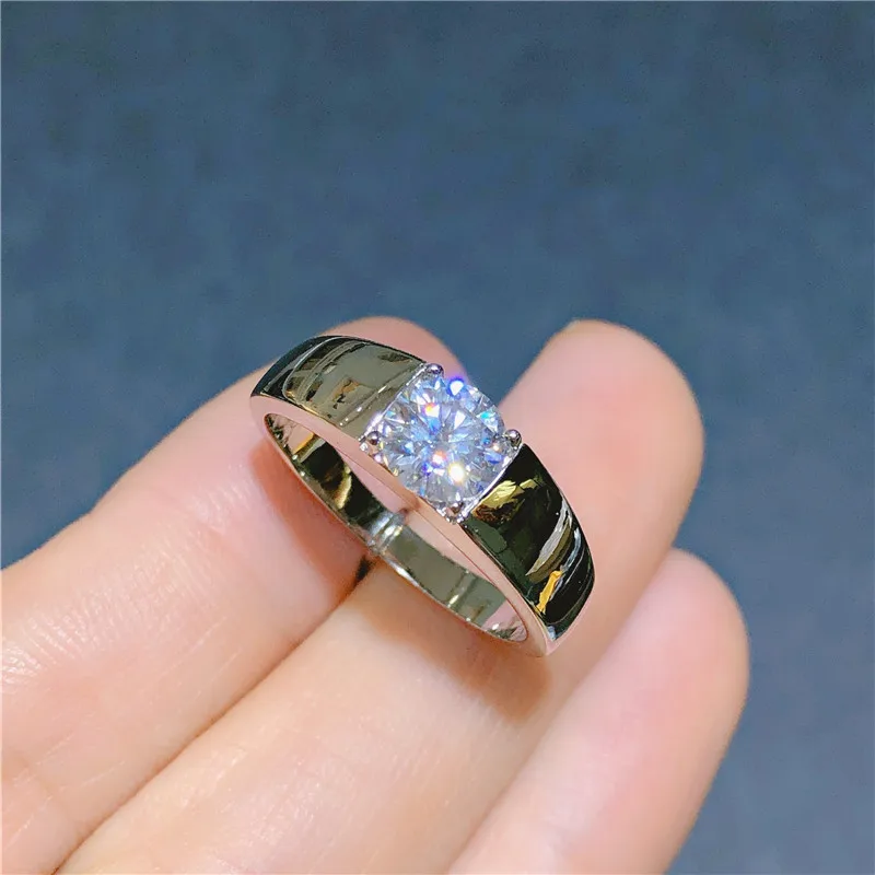 

New style 925 silver inlaid Moissanite ring, men's ring, super shiny, D color, VVS1