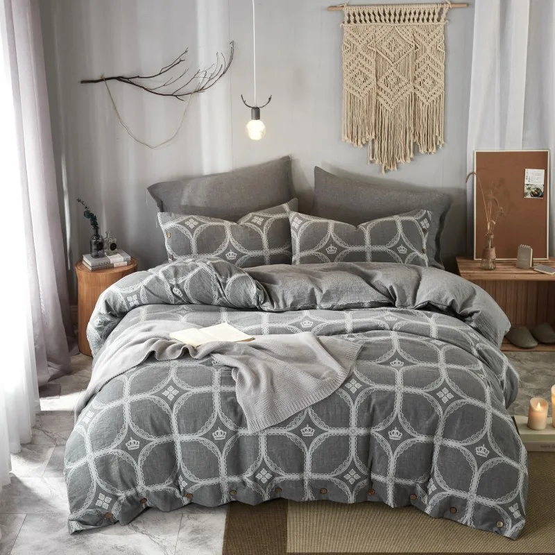 

Комплект постельного белья из жаккардового хлопка, с пуговицами