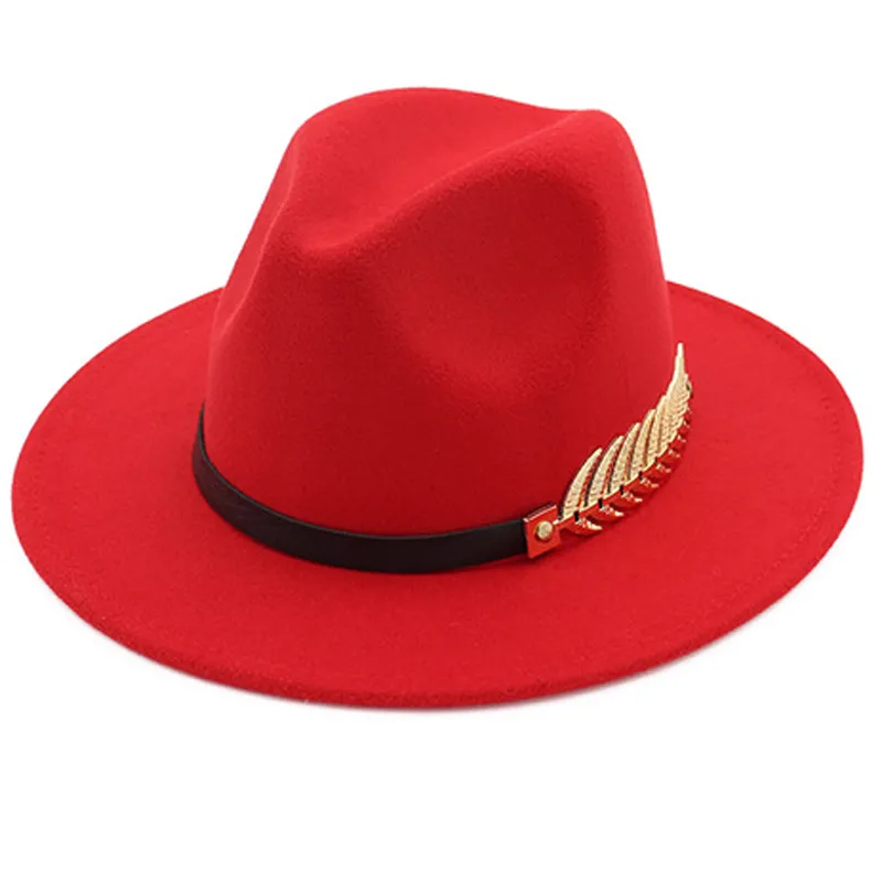 Fedora de lana para mujer, sombrero de Jazz Cálido, sombrero de fieltro con cinturón de perlas, sombrero Trilby Vintage