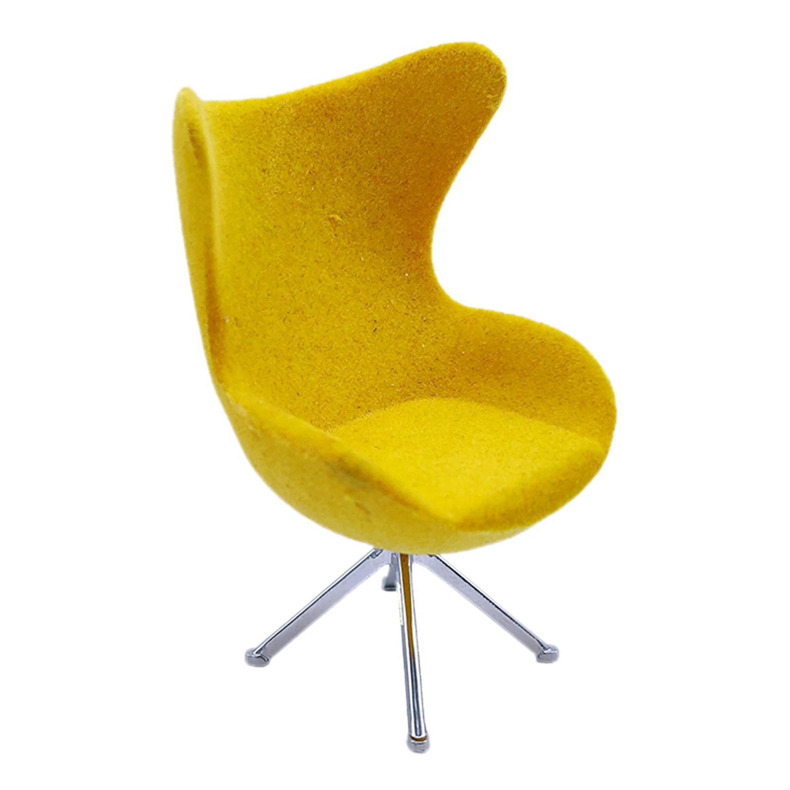 

Set of 2 1/12 Dollhouse Yellow Office High Back Flocked Swan Seat