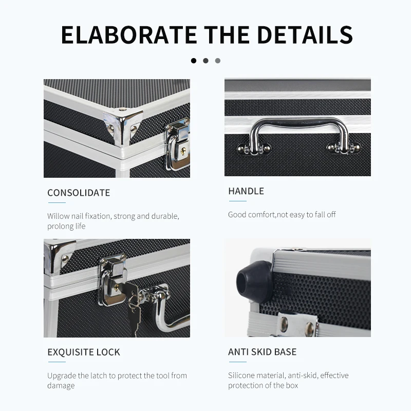 Ящик для инструментов большой емкости алюминиевый Портативный чехол переноски