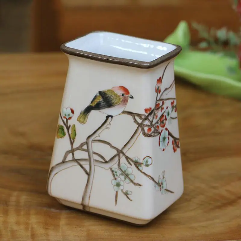 Vintage Style Artistic Exquisite Handpainted Vase Pen Holder Collectible Porcelain Toothbrush | Дом и сад
