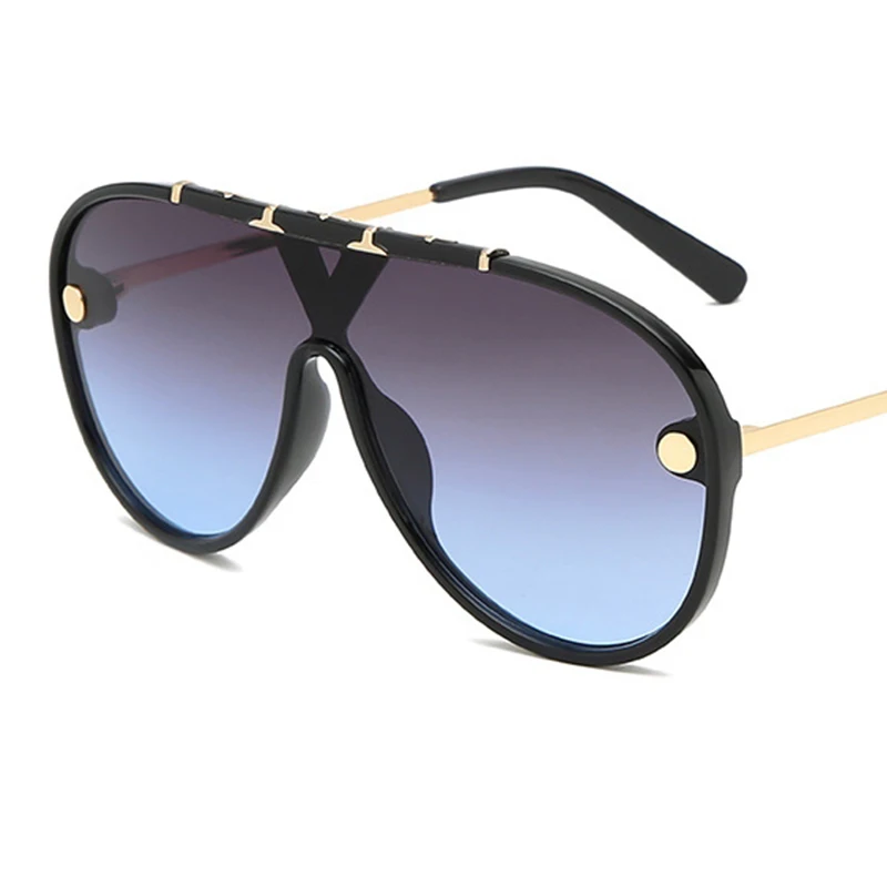 

Men women Oversized Sunglasses Women Vintage pilot Metal Frame Gradient high quality Fashion Black Sunglasses Ladies Unisex UV