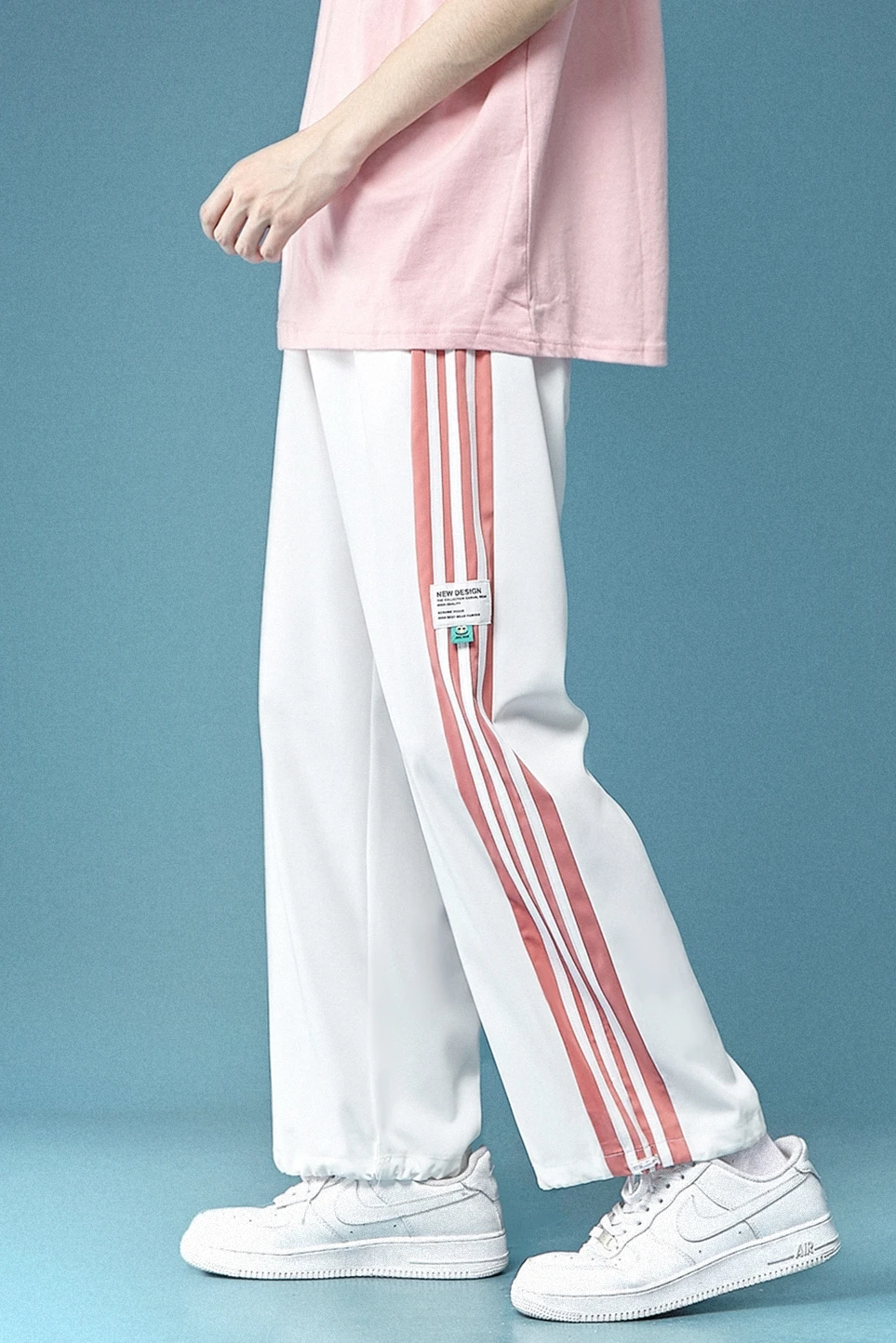 

Men's Summer Thin High Street Ins Fashionable Casual Cropped Pants Loose Exercise Ankle-Tied Ice Silk