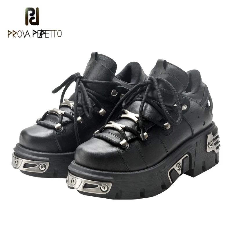 Prova Perfetto новая осенне зимняя обувь из тяжелого металла толстая подошва со