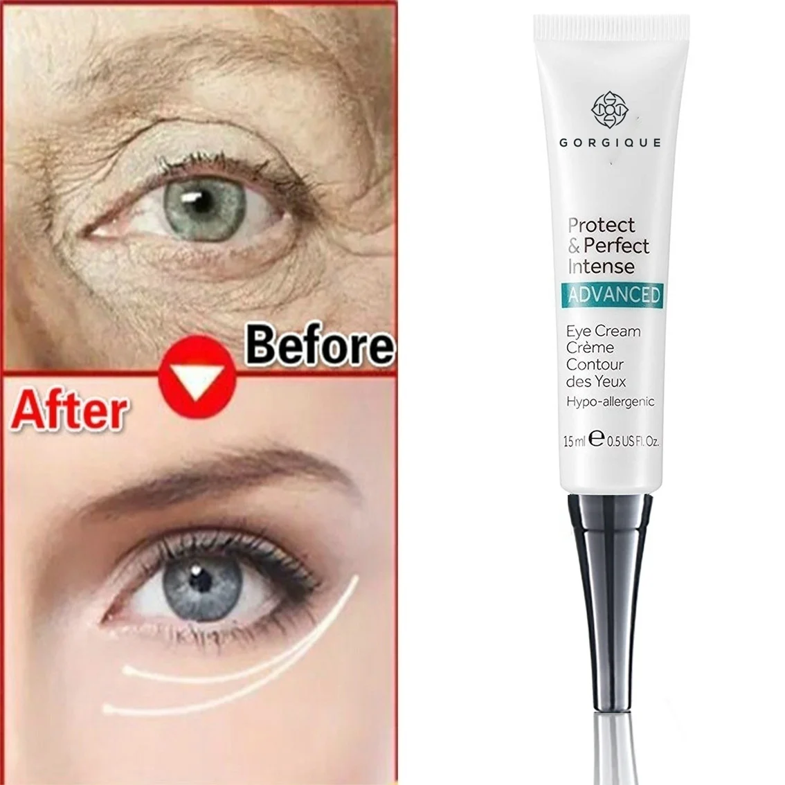 

GORGIQUE 15ml Hyaluronic Acid Eye Cream Anti-Wrinkle Remover Dark Circles Eye Essence Against Puffiness Anti Aging Ageless
