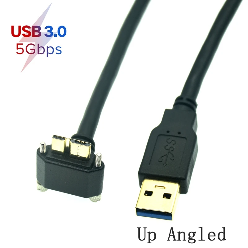 Кабель USB 3 0 a-b Micro B угловой 90 градусов вправо влево вверх вниз со стопорными