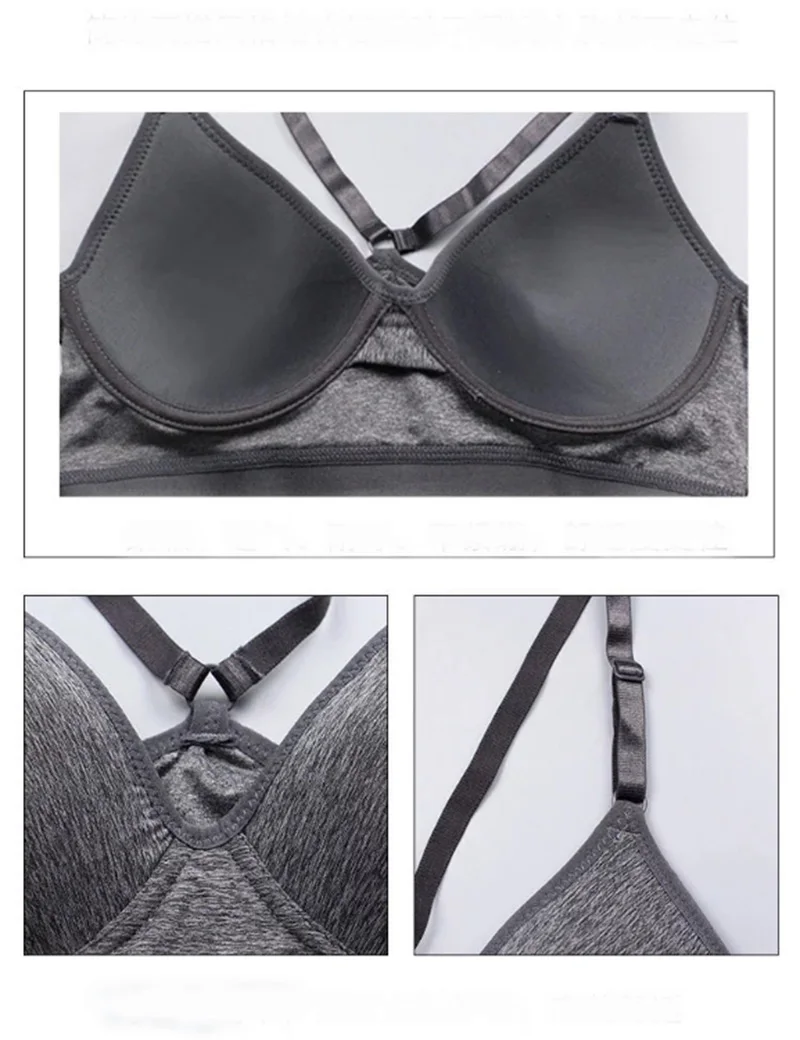 

Sexy Integrated Gathering Sports Bra Sportswear Women Yoga Adjustable Fitness Tops Sport Brassiere Push Up Seamless Running