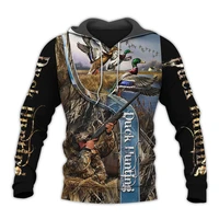 fashion beautiful duck hunting 3d all over printed unisex deluxe long sleeve hoodie sweatshirt man jacket zip pullover