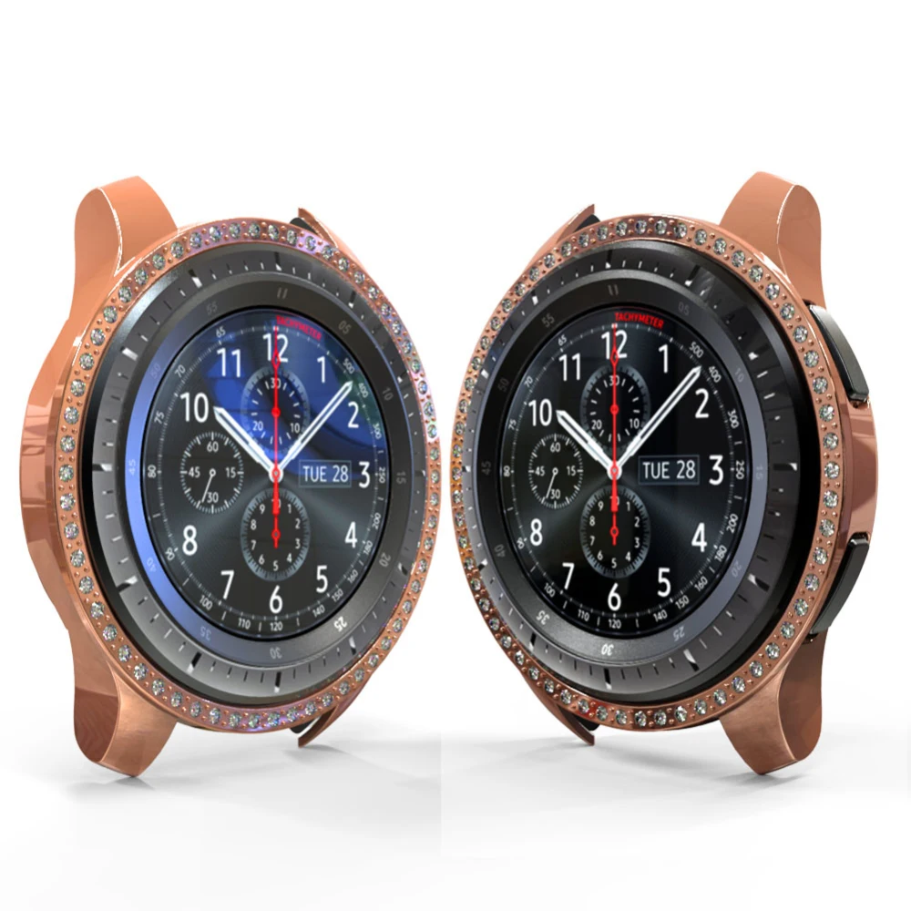 Чехол со стразами для samsung Galaxy Watch, 46 мм, 42 мм, бампер, аксессуары для умных часов, защитный корпус из поликарбоната, защитная рамка