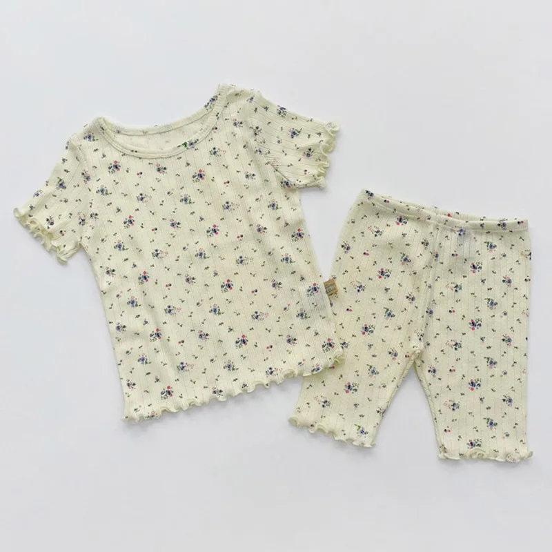 Engepapa-ropa de manga corta y pantal&oacute;n para beb&eacute;, ropa bonita Floral para el hogar, 2 uds., para exteriores, novedad de verano 2021-5