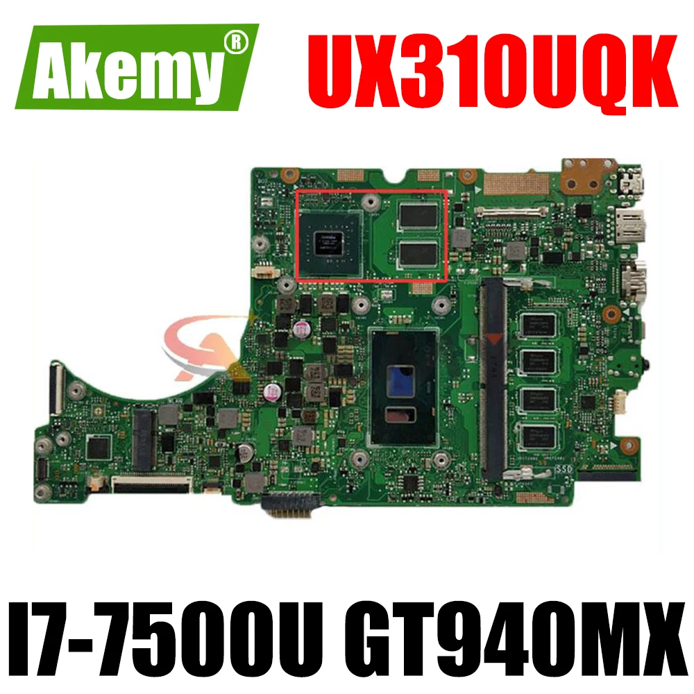 

Материнская плата UX310UV для ноутбука ASUS UX410UQK UX310UQK UX410U UX310U, оригинальная материнская плата CPU I7-7500U 100%, тест