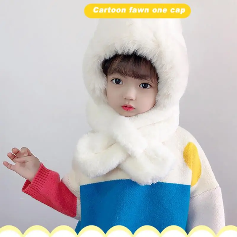 

Зимний детский шарф шапка и перчатки Плюс флисовые милые наушники для девочек мальчиков мультяшный шарф утепленная шапка Детские фотограф...