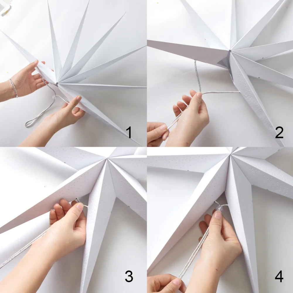 1 шт. 60 см Большой DIY семь углов бумажные звезды рождественские украшения для дома
