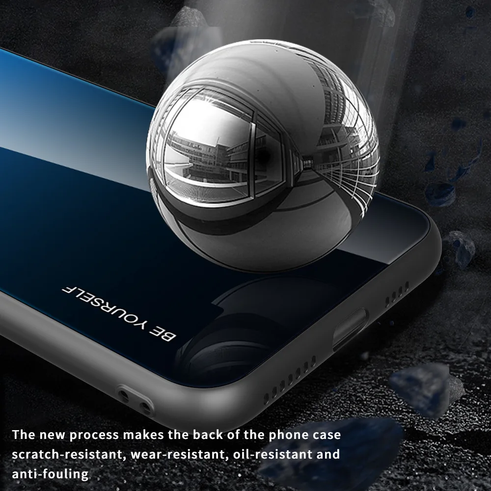 

New 2021 The new fashion camouflage glass anti-drop gradient color phone case is suitable for Apple 7 8Plus 11 ProMAX XR 12