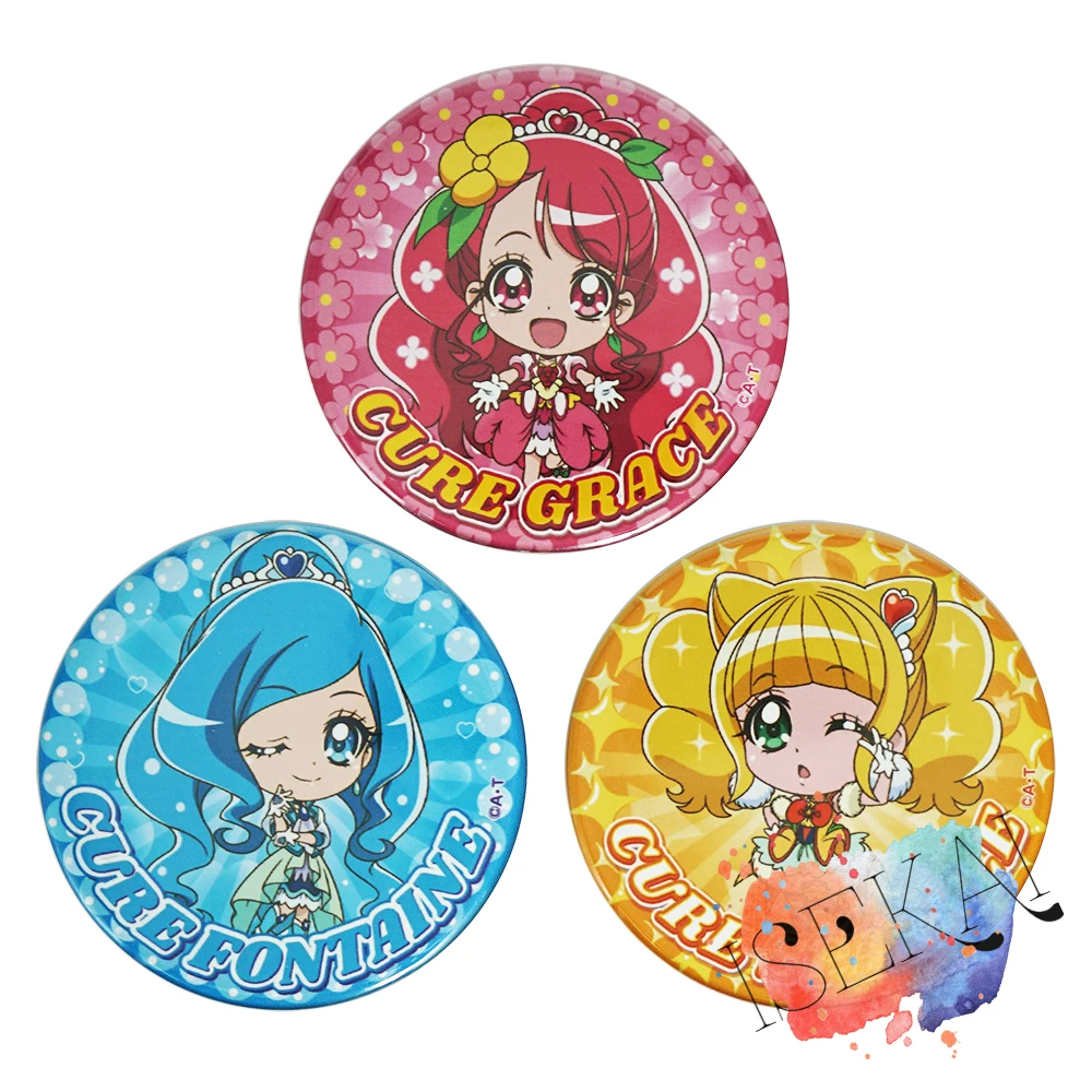 Healin'Good Pretty Cure значок аниме Precure Grace Fontaine металлические шпильки для бейджей брошь
