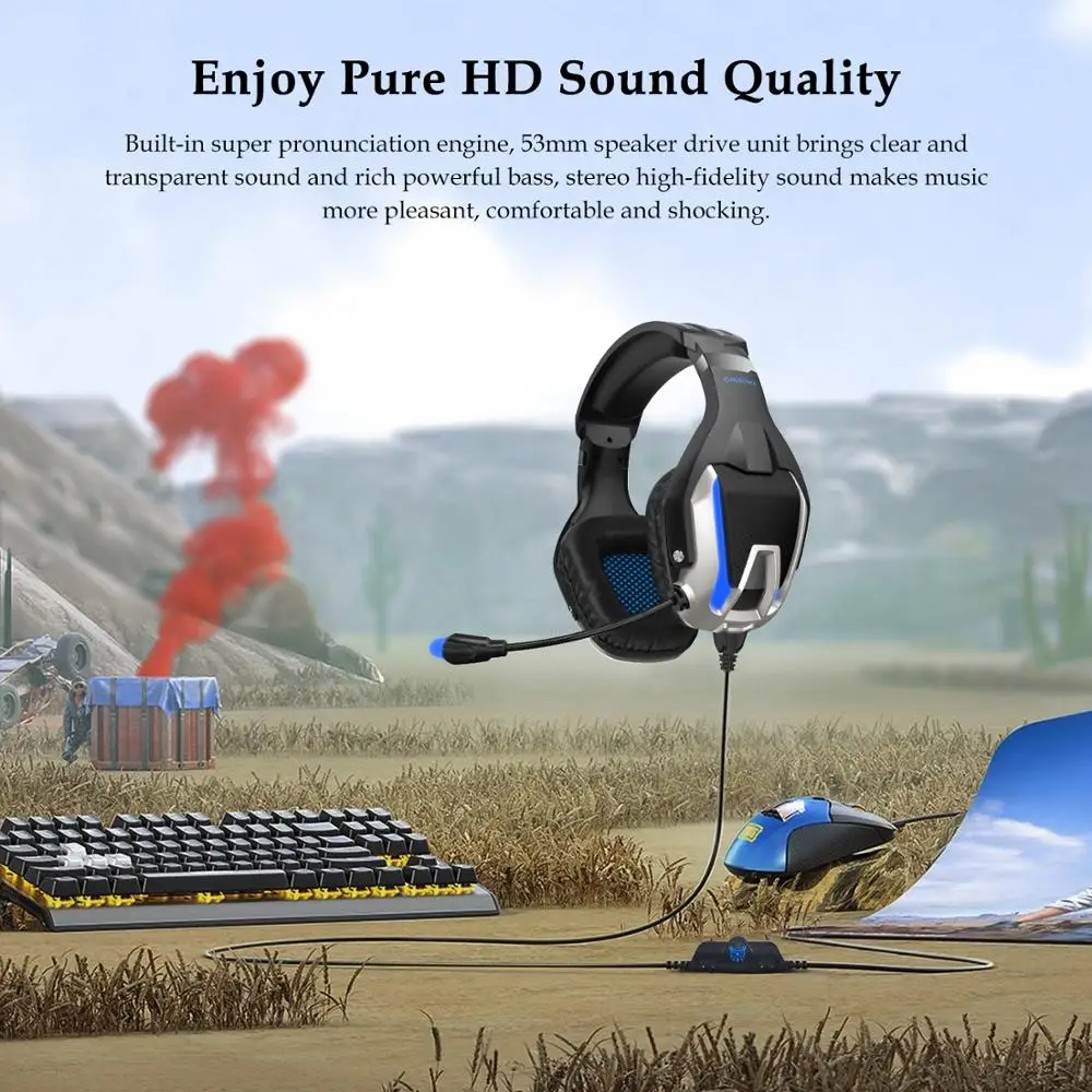 Игровая гарнитура ONIKUMA K12 для PS4 HD-звук регулировка громкости наушники с