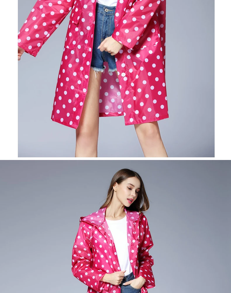 Dot Girl Lady плащ с капюшоном для женщин для путешествий на открытом воздухе водонепроницаемая ткань для верховой езды дождевик для женское пончо Длинный Плащ дождевик