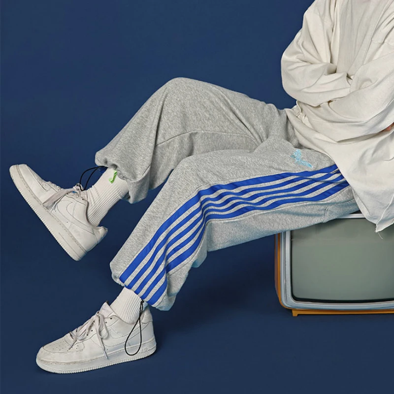 

Autumn New Men's Casual Sweatpants Stripe Joggers Trousers Casual Vintage Men Pants Loose Oversize M-2xl Hip Hop Streetwear