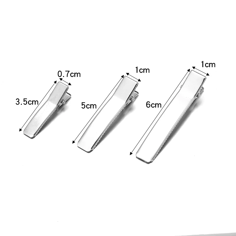 

Ckysee 10pcs/lot 35mm 50mm 60mm Iron Flat Alligator Hair Clip Findings DIY Hair Accessories Making