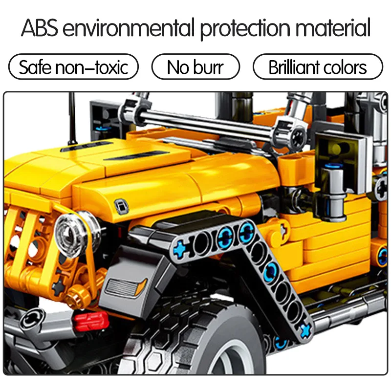 

601pcs Figures Mechanical Pull Back Jeeped Off-road Vehicle Building Blocks For City Technic Car Bricks Toys For Boys