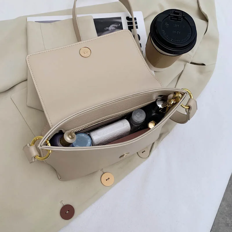 

Casual 2021 New Fashion Ladies Simple Shoulder Bag Casual All-match Texture Commuting Large Capacity Female Bag Messenger Bag