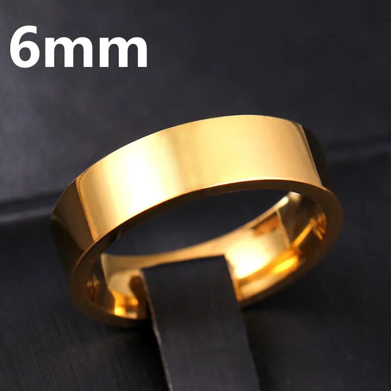 MOREDEAR 6 мм Золотая титановая лента матовая Свадебная нержавеющая сталь твердое кольцо для мужчин женщин мужчин