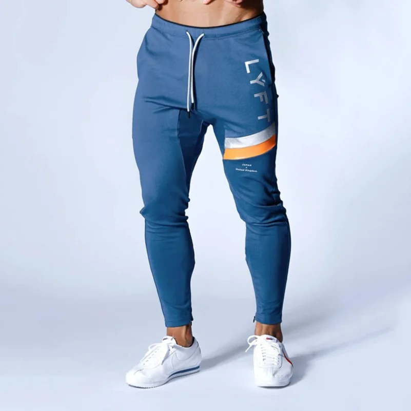 

Men's Casual Sports Pants Jogging Pants Pure Black Gym Fitness Sportswear Trousers Men's Cotton Sports Pants Pencil Pants