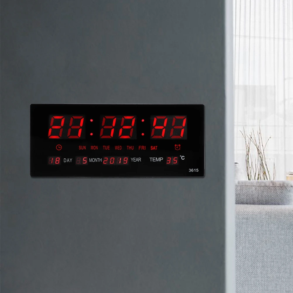 Цифровые светодиодные электронные настенные часы для дома спальни офиса с