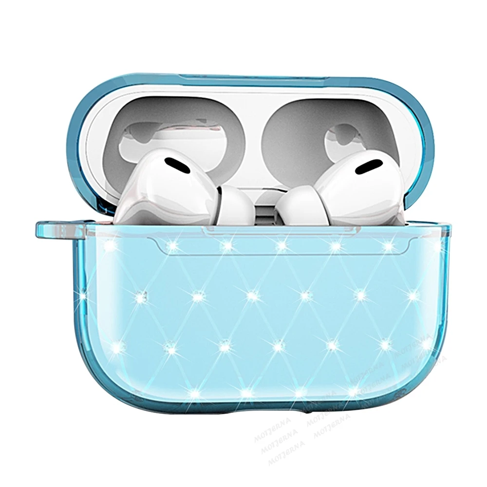 

3D Diamond Earphone Case for Apple Airpods Pro Wireless Headset Cover for Airpods Pro TPU Case for Air pods Pro 3 With Buckle