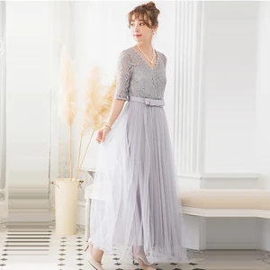 Bridesmaid Dresses Lace Top Wedding Guest Dress K313 V-Neck Floor Length Formal Gowns Half Sleeve Zipper Vestido De Festa Longo Bridesmaid Dresses Lace Top Wedding Guest Dress K313 V-Neck Floor Length Formal Gowns Half Sleeve Zipper Vestido De Festa Longo