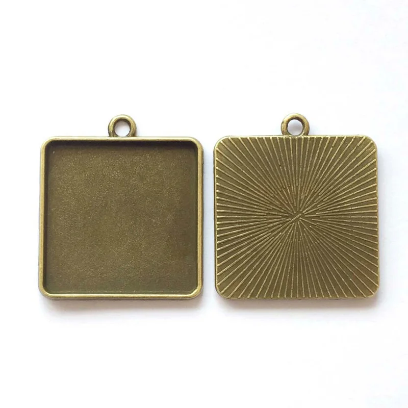 

5pcs/lot 25mm Necklace Pendant Setting Antique Bronze Glass Cabochon Blank Base Supplies for Jewelry Finding T405