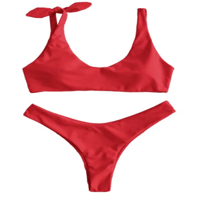 Нейлоновые гидрокостюмы костюм из двух частей комплект Красного бикини женская