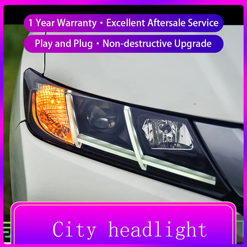 2014 2015 год для HONDA City светодиодные фары передние лампы с биксеноновым проектором