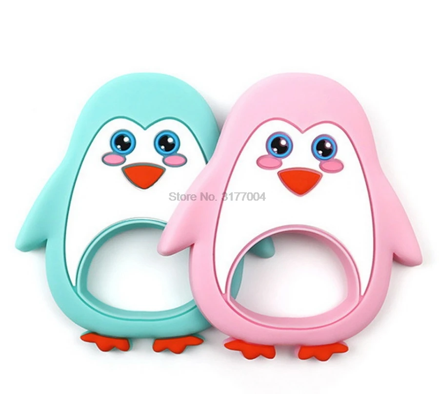 DHL 500 шт. пингвина детские без БФА силиконовый Силиконовый грызунок кулон в виде