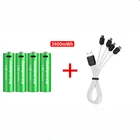 Аккумулятор 1,5 в, AA, 3400mWh, USB, литий-полимерный аккумулятор + кабель Micro USB, быстрая зарядка