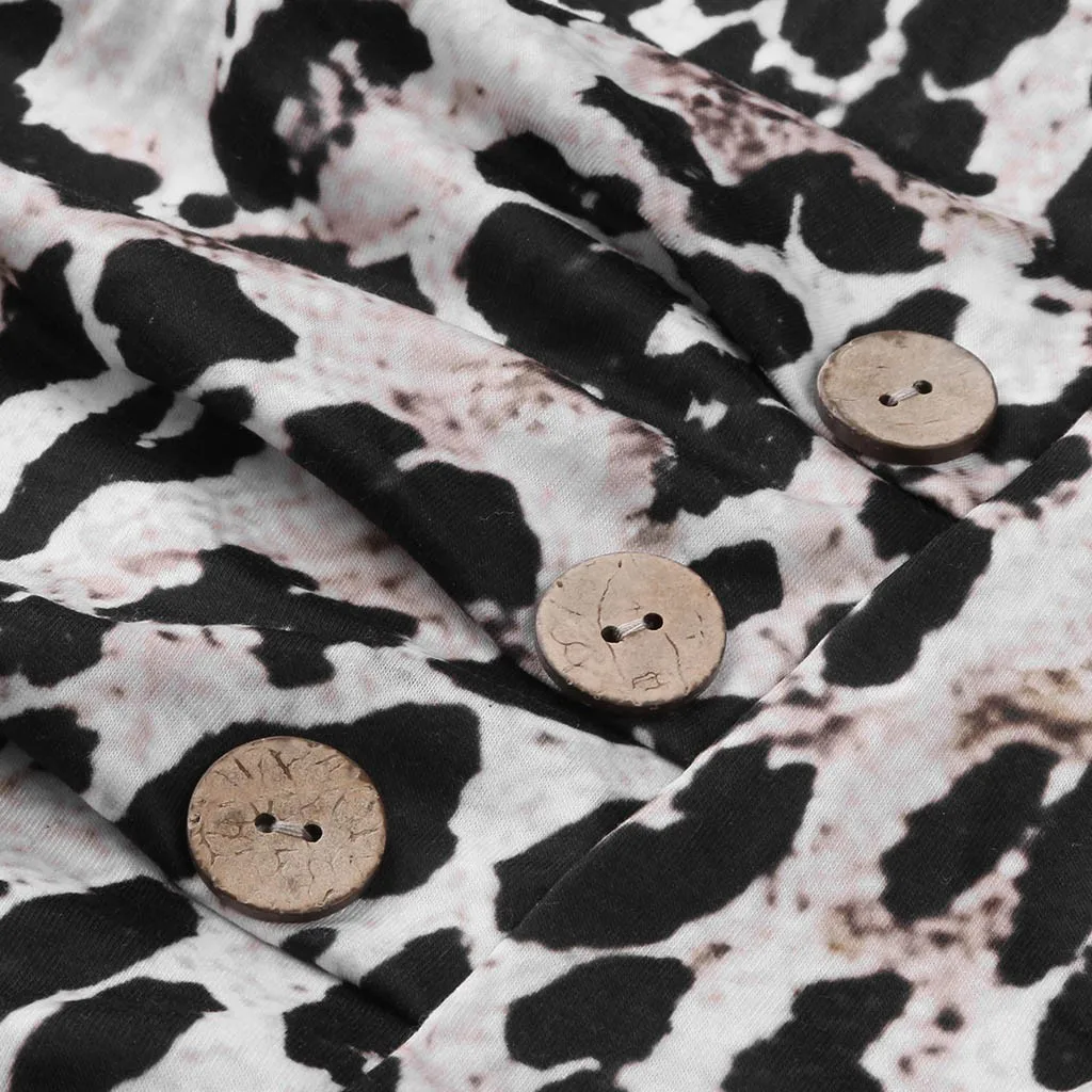 

Fashion Leopard Tunic Blouse Shirt Loose Buttons O-Neck Tops Tee Casual Autumn Ladies Female Women Long Sleeve Blusas Pullover